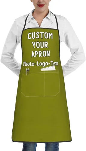 Miniatura 44 de Delantales personalizados para adultos, delantal personalizado con logotipo de foto, delantal impermeable con 2 bolsillos