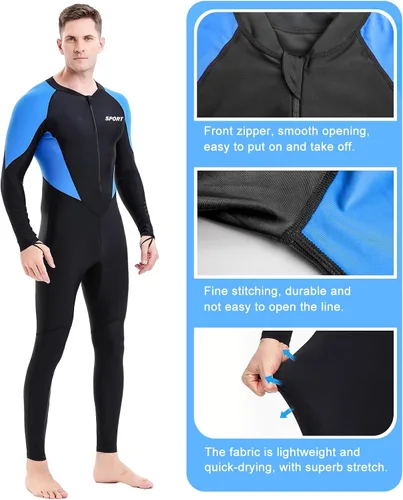 Miniatura 6 de Traje de neopreno para buceo para mujeres y hombres, traje de baño del cuerpo completo, traje de baño delgado, protección UV de una pieza, secado