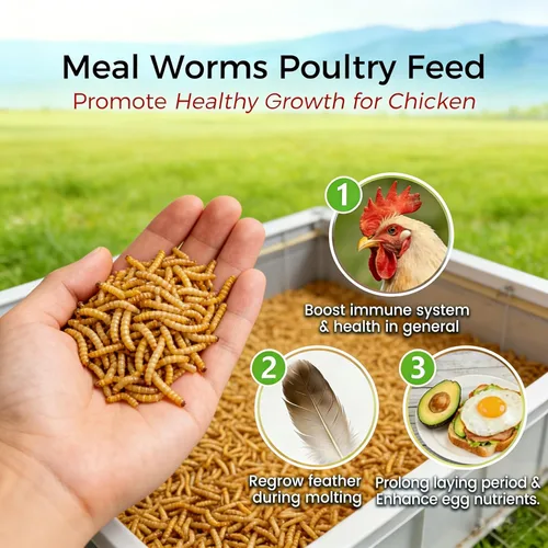 Miniatura 5 de RANZ 4.5 KG Gusanos secos sin OMGs para pollos, gusanos altos en proteínas, alimento premium para pollos, alimento perfecto para aves y golosinas