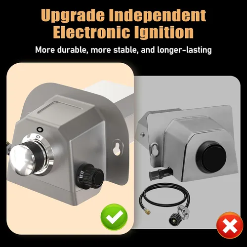 Miniatura 5 de Utheer Accesorio para quemador de gas para hornos de pizza Karu 12 / 12G / Karu 2 y Fyra 12, quemador de propano sin montaje con encendido