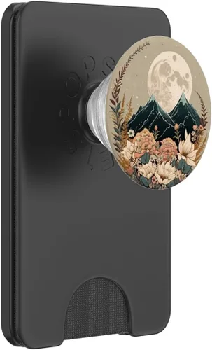 Miniatura 7 de Boho Mountain Moon Phases Floral Aesthetic Chic PopSockets intercambiables PopGrip