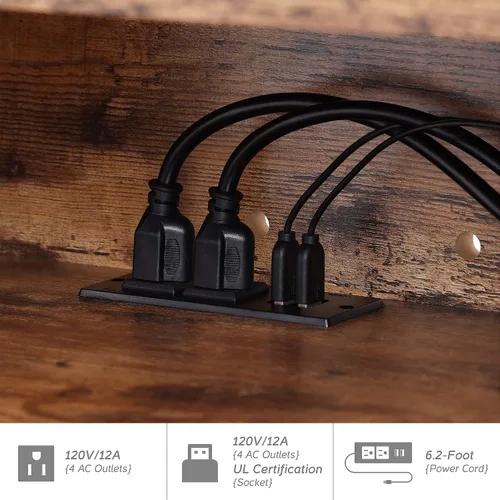 Miniatura 5 de WAMPAT Estante flotante de TV de 70 pulgadas con estación de carga, soporte de TV montado en la pared, soporte de consola multimedia con gabinete