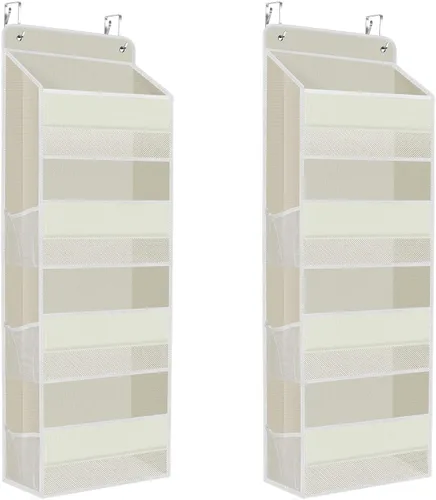 Miniatura 10 de SpaceHacks Paquete de 1 Organizador Sobre la Puerta, Organizador de Almacenamiento Colgante con Ventana Transparente, 40 lb Ultra Resistente Gris