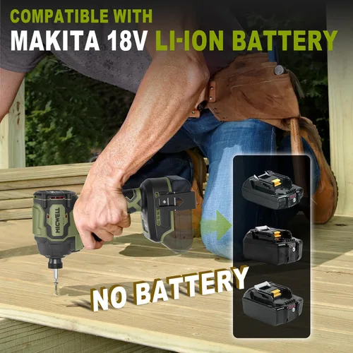 Miniatura 3 de Destornillador de impacto inalámbrico (solo herramienta) compatible con batería Makita de 18 V, hasta 2300 In-lbs sin escobillas Destornillador
