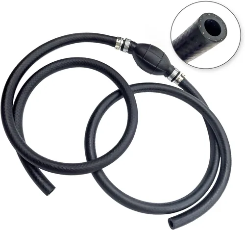 Miniatura 2 de Línea de combustible para barcos de 3/8 pulgadas 6 pies con bombilla de cebador, conjunto de línea de combustible trenzada de nailon 3/8" 10mm