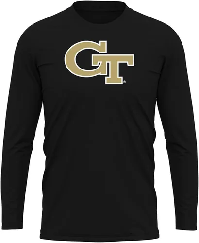 Miniatura 239 de Camisa deportiva de manga larga oficial de la NCAA Collegiate para hombre, colección negra con logotipo primario