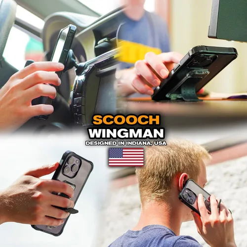 Miniatura 6 de Scooch® para iPhone 15 Pro Max Funda con Soporte, Funda Kickstand Wingman 5-en-1, Protección contra Caídas de Grado Militar, Kickstand Desplegable