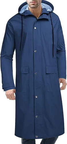 COOFANDY Chaqueta impermeable para hombre con capucha, impermeable, ligera, activa, larga