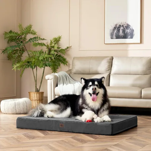 Miniatura 9 de EHEYCIGA Camas ortopédicas XL para perros extra grandes con funda extraíble lavable, gris, 44 x 32 pulgadas