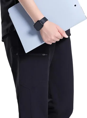 Miniatura 4 de Uniforms World Avant - Conjunto de ropa quirúrgica para mujer, camiseta de ajuste clásico y pantalones ajustados, cintura de yoga, 7 bolsillos