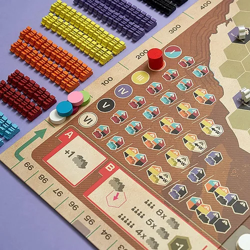 Miniatura 4 de Capstone Games: Ride The Rails, juego de mesa de estrategia central, de 3 a 5 jugadores, 1 página de reglas, tiempo de juego rápido de 60 minutos, a