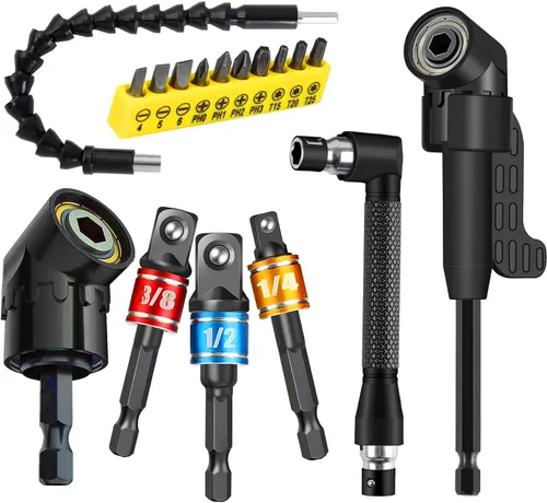 Miniatura 15 de CIGOTU El juego de adaptador/extensión de enchufe de grado de impacto convierte el taladro eléctrico en destornillador de tuerca de alta velocidad