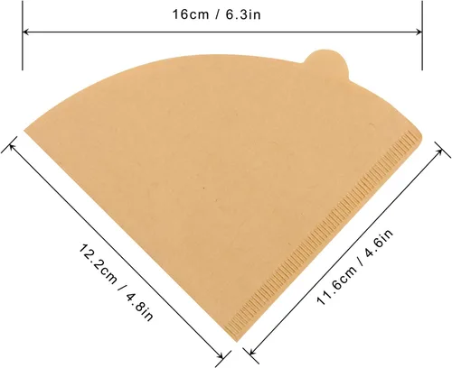 Miniatura 2 de Filtro de café, filtros de café en cono 2, filtro para verter sobre café v60 y cafetera de goteo, 1-4 tazas, 100 unidades, filtros de café