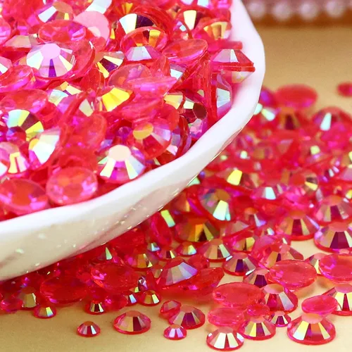 Miniatura 7 de 3000 diamantes de imitación de parte trasera plana, diamantes de imitación AB de parte trasera plana rosa claro para manualidades, gemas
