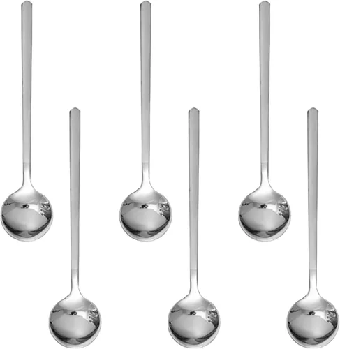 Miniatura 10 de Paquete de 6 cucharas de café expreso de acero inoxidable chapadas en oro, mini cucharaditas para café, azúcar, postre, pastel, helado, sopa Dorado
