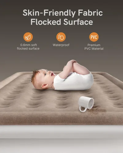 Miniatura 5 de NatraCalm Colchón de aire Queen con bomba integrada, colchón inflable mejorado para el hogar y cama de invitados temporal, cama de aire cómoda
