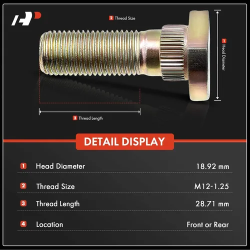Miniatura 2 de A-Premium M12-1.25 - Juego de 5 pernos de rueda compatibles con Nissan Altima Rogue Frontier Cube Juke LEAF Maxima Pathfinder Armada Quest Sentra