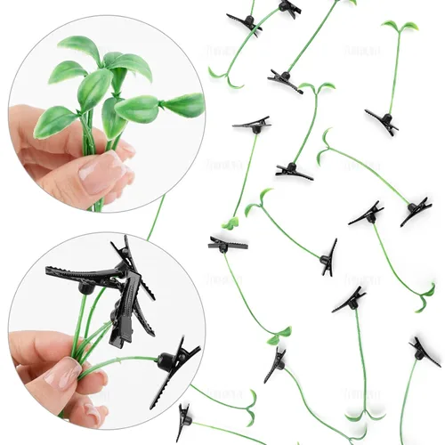 Miniatura 6 de AUEAR, Paquete de 20 pinzas para el pelo de brotes de frijoles de plantas, horquilla de guisante, accesorios para la cabeza para mujeres y niñas