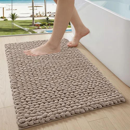 Miniatura 15 de LUMI Alfombra de Baño de Lujo, Tapete de Baño Ultra Suave de Secado Rápido, Alfombra de Baño de Chenilla Gruesa Absorbente Antideslizante, Tapete