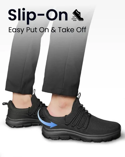 Miniatura 3 de VikoViren Zapatos de trabajo antideslizantes para hombre, para restaurante o servicio de alimentos, transpirables, ligeros, resistentes al agua