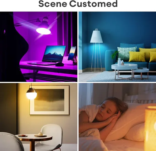Miniatura 8 de VOCOlinc Bombilla inteligente funciona con Apple Homekit, Alexa, Google Home, bombillas inteligentes WiFi regulables, 850 lúmenes, bombilla LED