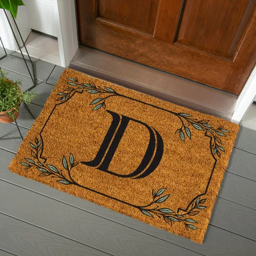 Miniatura 53 de Evergreen Flag Alfombra de puerta de fibra de coco monograma Letra B Alfombra para puerta delantera para interiores y exteriores 71x41 cm