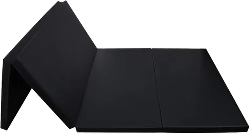 Miniatura 5 de Esterilla de gimnasia de 4 x 10 x 2 pulgadas, plegable, para fitness, entrenamiento en casa, yoga, almohadilla para acaparar Negro