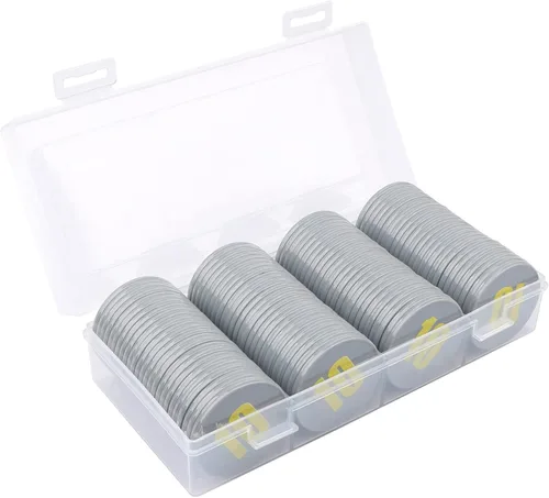 Juego de 100 fichas de póquer – Monedas circulares de plástico de 1.58 pulgadas para juegos y contar, 0.16 oz cada una, accesorios perfectos para el