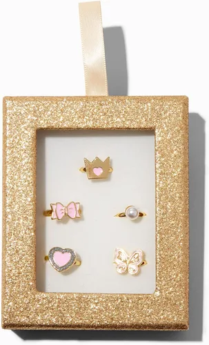 Miniatura 2 de Claire's Anillos de vestir para niñas, juego de joyas para niños para juegos de princesa y ocasiones especiales, anillos ajustables para niñas