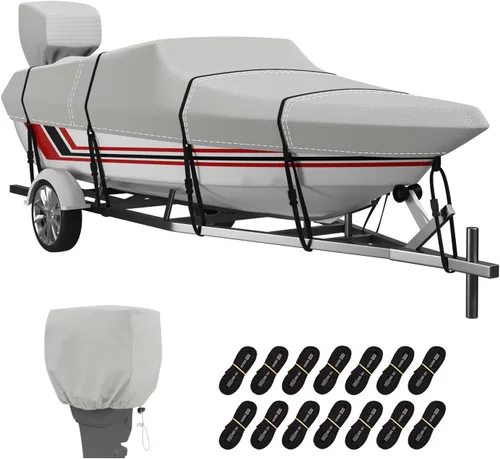 Miniatura 9 de VINPATIO Cubierta de motor fuera de borda, capó de motor de poliéster 600D impermeable para motores de barco de hasta 10 HP, tela teñida