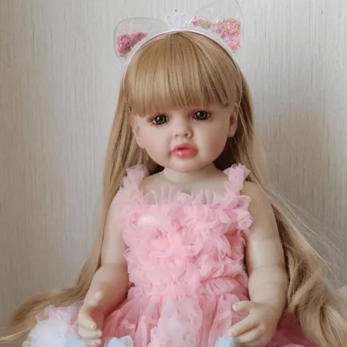 Miniatura 27 de 20 pulgadas dormido bebé Reborn 3D pintura piel con venas visibles cuerpo muñeca de tela, vinilo suave juguete de niña recién nacida como un Muñeca