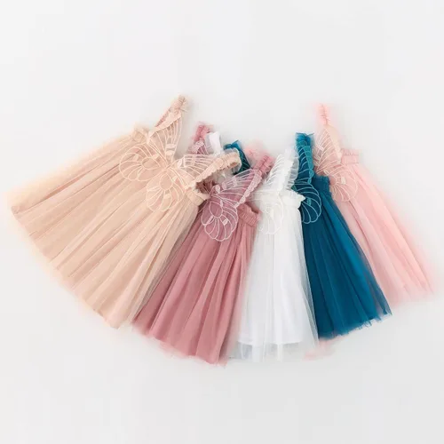 Miniatura 4 de Vestidos de verano con alas de mariposa, vestido de tul de hada, sin mangas, para fiesta de cumpleaños