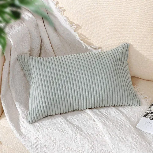 Miniatura 248 de Artscope Fundas de Almohada de Pana a Rayas Acogedoras Súper Suaves Decorativas Cuadradas Fundas de Cojín para Sofá Sillón Dormitorio Decoración