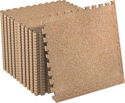Miniatura 10 de SUPERJARE - Tapete de ejercicio con superficie de goma de 0.56 pulgadas de grosor, 12 unidades, 48 pies cuadrados, espuma de etilvinilacetato