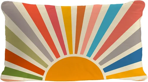 Miniatura 5 de OGILRE Funda de Almohada Suave Bohemia Negra con Rayos de Sol Amanecer Sunshine Atardecer Abstracto Moderno Decoraciones para Hogar Dormitorio