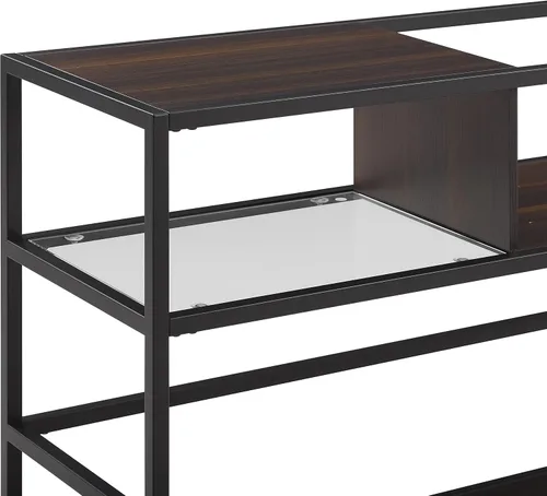 Miniatura 9 de Crosley Furniture Provo - Soporte para tocadiscos con almacenamiento para discos de vinilo, negro mate/marrón