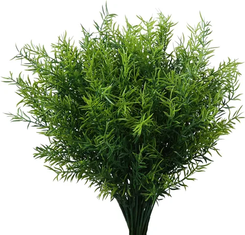 Miniatura 12 de XLFAQXM Plantas artificiales, flores, hierba, arbustos, paquete de 8 flores de plástico sintético que no se decoloran, para exteriores, para granja