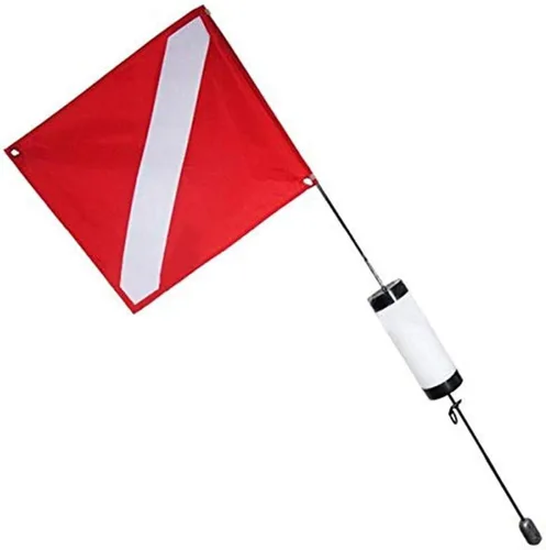Scuba Choice Bandera de buceo de pesca submarina de 4 pies con flotador de peso, mediana – Bandera duradera de 12.5 x 15.25 pulgadas, plomo de 10.5