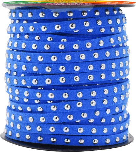 Miniatura 11 de Mandala Crafts Cordones de gamuza sintética para fabricación de joyas, 20 yardas, tiras de cordones de cuero con tachuelas doradas, cuerdas planas
