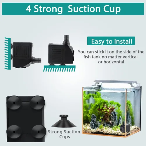 Miniatura 4 de FREESEA Bomba sumergible para acuario: 30 W 550 GPH bombas de agua silenciosas ajustables con elevación de 7.2 pies de altura para estanques