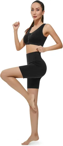 Miniatura 5 de KKB Pantalones cortos de cintura alta de 8 y 5 pulgadas para mujer, leggings de yoga, control de abdomen, pantalones cortos de entrenamiento