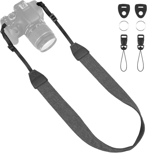 Miniatura 25 de Correa universal para cámara, correa para el cuello de la cámara, correas de hombro ajustables compatibles con Canon, Fujifilm, Nikon, Olympus