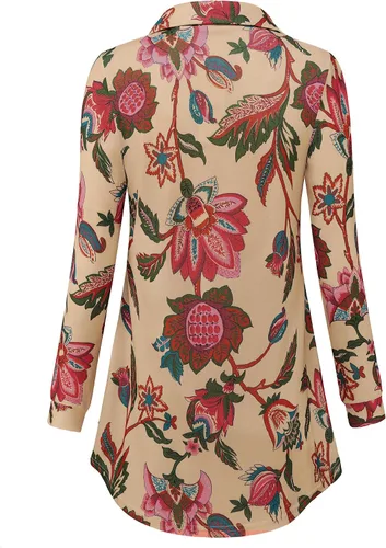 Miniatura 3 de Bebonnie Blusa casual de manga larga con cuello en V y solapa para mujer con botones