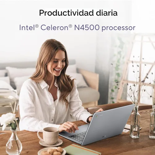 Miniatura 5 de ASUS Laptop Chromebook CX15, pantalla antirreflejos FHD de 15.6 pulgadas, procesador Intel Celeron N4500, almacenamiento de 128 GB, 8 GB de RAM