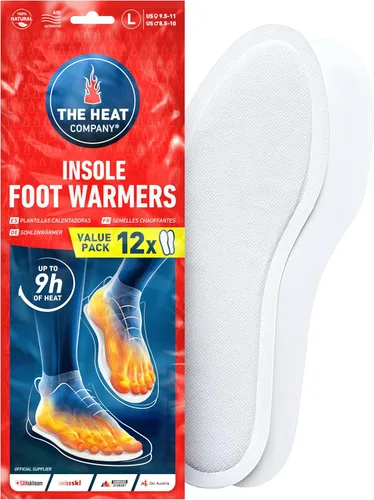 Miniatura 7 de Plantillas calentadoras The Heat Company - 6, 12 o 32 pares – S, M, L, XL – 9h de duración del calor - Calentadores de pies activados por aire