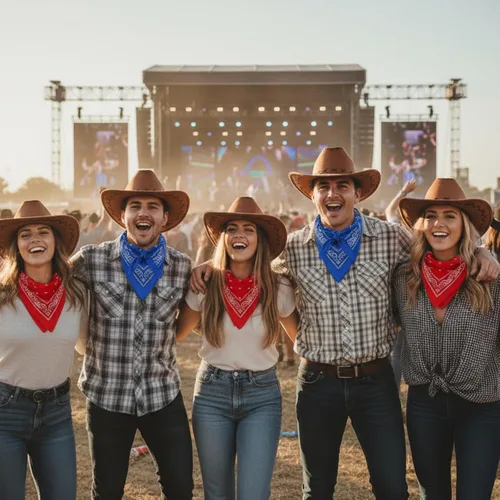Miniatura 2 de SATINIOR Paquete de 12 pañuelos de vaquero del oeste y bandana, para fiestas, de fieltro sintético occidental, para mujeres y hombres, accesorios