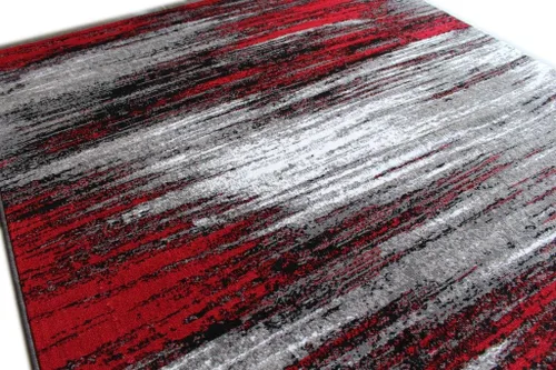 Miniatura 5 de Masada Rugs, Alfombra moderna y contemporánea, rojo, gris, negro (8 pies x 10 pies), alfombra grande para sala de estar, dormitorio, oficina