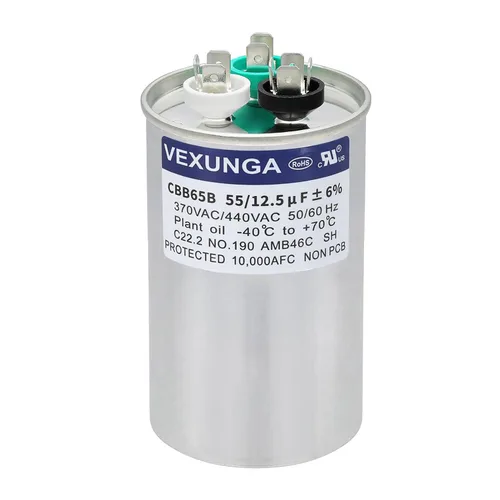 Miniatura 43 de VEXUNGA - 25/5 uF 25+5 MFD 370V o 440V Condensadores redondos de arranque dual 25 5 uF 370 440 Volt VAC CBB65 Condensadores para acondicionador