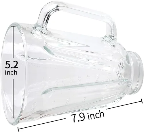 Miniatura 2 de Piezas de repuesto Tarro de vidrio con tapa, compatible con licuadoras Hamilton Beach (5 tazas)