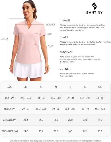 Miniatura 7 de Obla Polo de golf para mujer, cuello en V, manga corta, sin cuello, de secado rápido, para tenis, correr, camisetas de golf para mujer